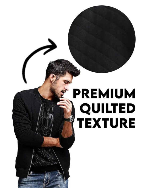 fanideaz Men’s Full Sleeve Cotton Diamond Cut Bomber Jacket With Side Pockets - Image 2