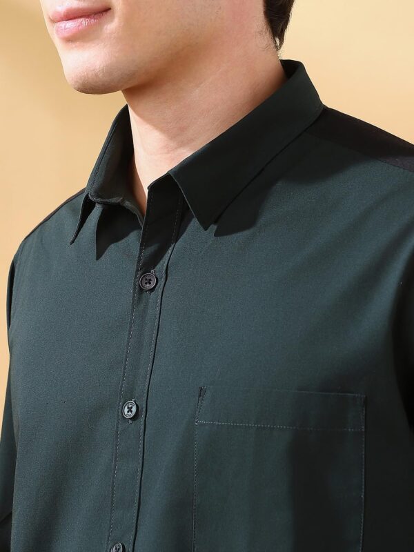 Dennis Lingo Men Solid Spread Collar Full Sleeves Regular Fit Cotton Casual Shirt - Image 7