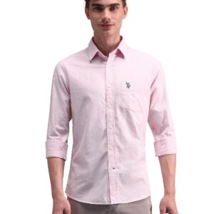 U.S. POLO ASSN. Men's Cotton Regular Fit US Polo Ass. Checked Spread Collar Long Sleeve Casual Regular 1621 Casual Shirts (UDSHT1376)