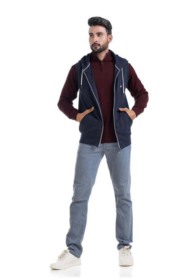 THE VITAL CLOTHING STORE Men's Jackets With Hoodie Solid,Sleeveless/Pure Cotton Regular Zippered Winter Wear Collection Soft Fabric/Comfortable For College, Office & Outings - Image 3