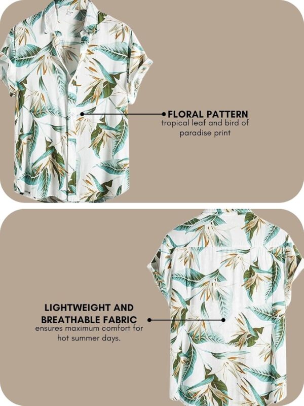 Leriya Fashion Men's Casual Rayon Relaxed Fit Shirt Button Down Summer Shirts for Men | Stylish Printed | Short Sleeve | Trendy (Available in Plus Size and Combo Pack of 2) - Image 4