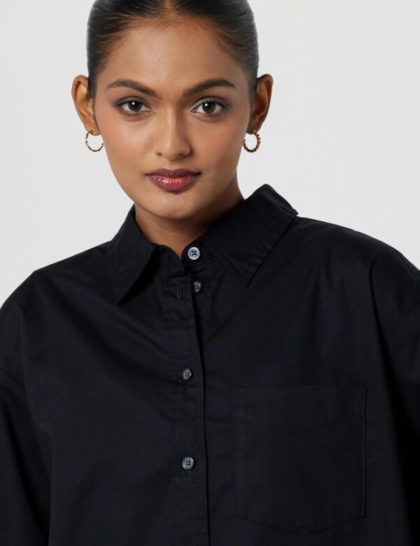 GAP Women's Solid Loose Fit Full Sleeves Collared Blouse - Image 4