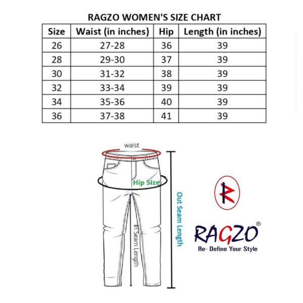 RAGZO Relaxed Fit Jeans for Women || Women High Waist Jeans Pants || Flare Denim Jeans || Loose Fit Jeans for Women - Image 7