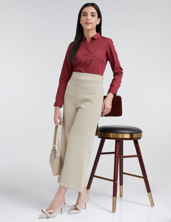 Allen Solly Women's Classic Fit Poly Cotton Formal Shirt - Image 3