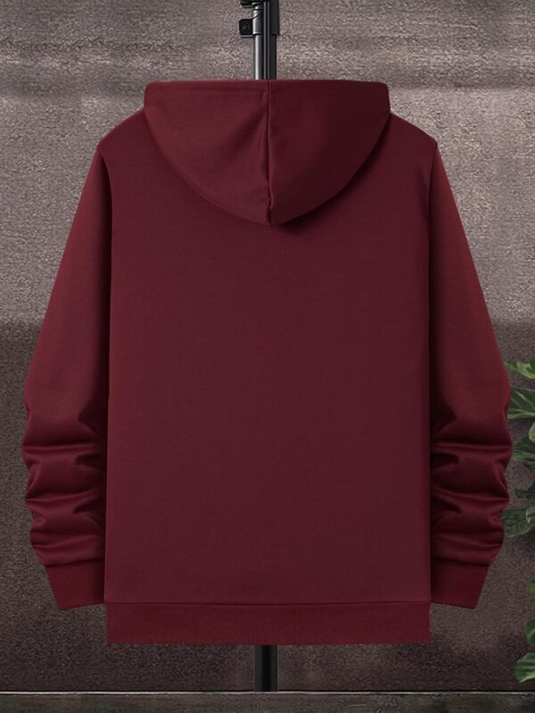 TOPLOT Men's Woolen Blend Solid Hoodie with Hooded Neck - Image 3