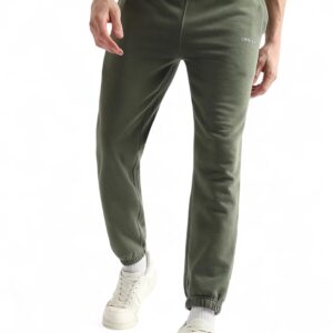 Alan Jones Clothing Men's Regular Fit Mid Rise Fleece Jogger Regular Pants For Winterwear