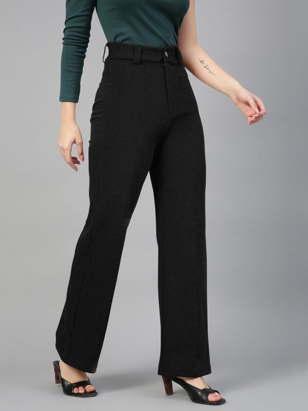 Mehrang Trousers for Women, Formal Pants for Women, Straight Fit Pants - Image 4
