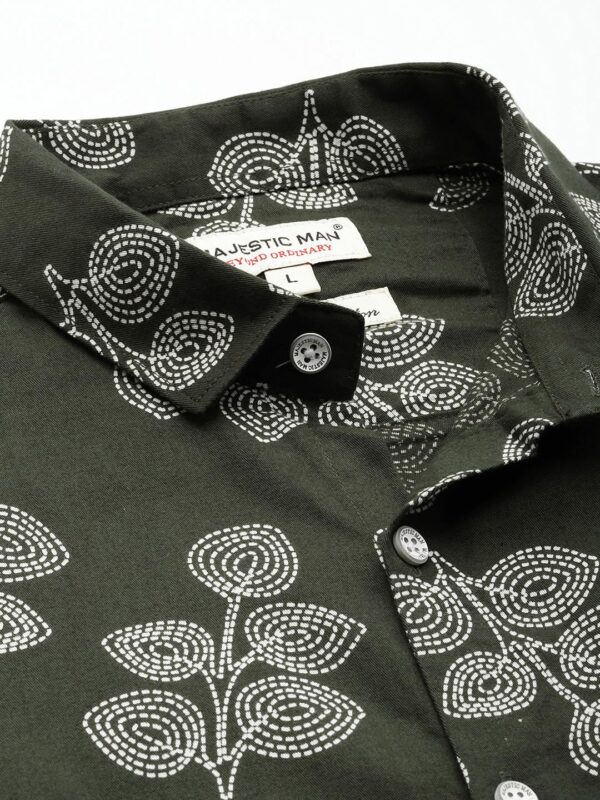Majestic Man Slim Fit Floral Printed Pure Cotton Casual Half Sleeve Shirt - Image 6