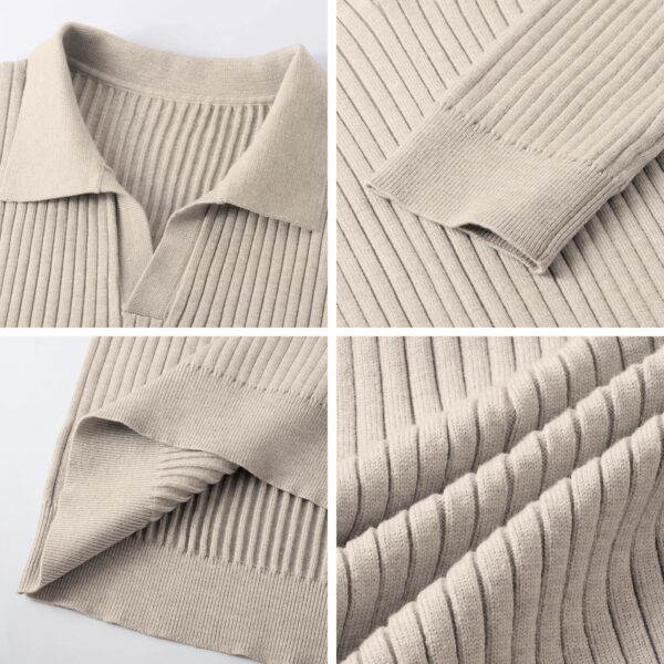 DENIMHOLIC Men's Cotton Full Sleeve Collar Polo Sweater for Men, Rib Knitted Sweaters for Men Winter Sweater for Man - Image 6