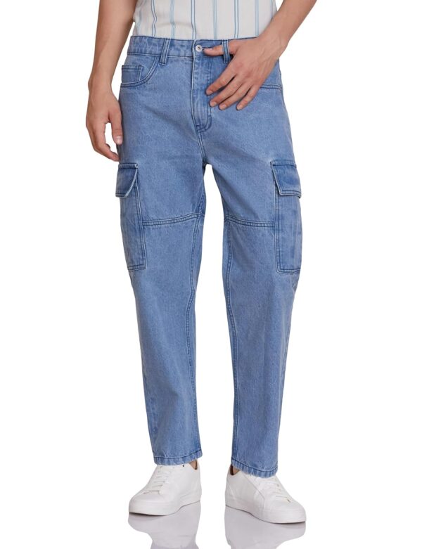 Amazon Brand - Symbol Men's Baggy Cargo Jeans (Loose Fit | 100% Cotton)
