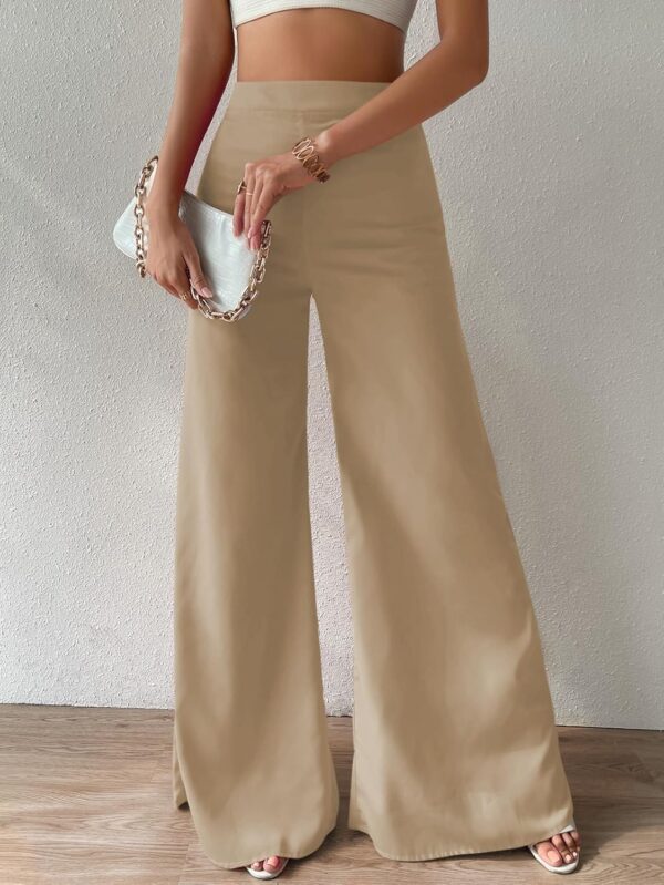 Sugathari Women's Black Frenchy High Waist Wide Leg Korean Baggy Pant Trousers (Pant 117) - Image 2