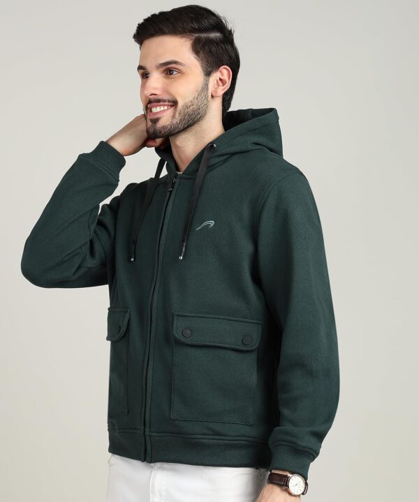 ELLIPSE Full Sleeves Winter Jacket for Men | Regular Fit Fleece Zipper Hoodie | Winter Wear Quilted for Men's - Image 2