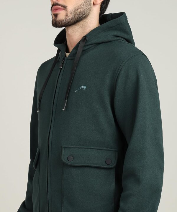 ELLIPSE Full Sleeves Winter Jacket for Men | Regular Fit Fleece Zipper Hoodie | Winter Wear Quilted for Men's - Image 6