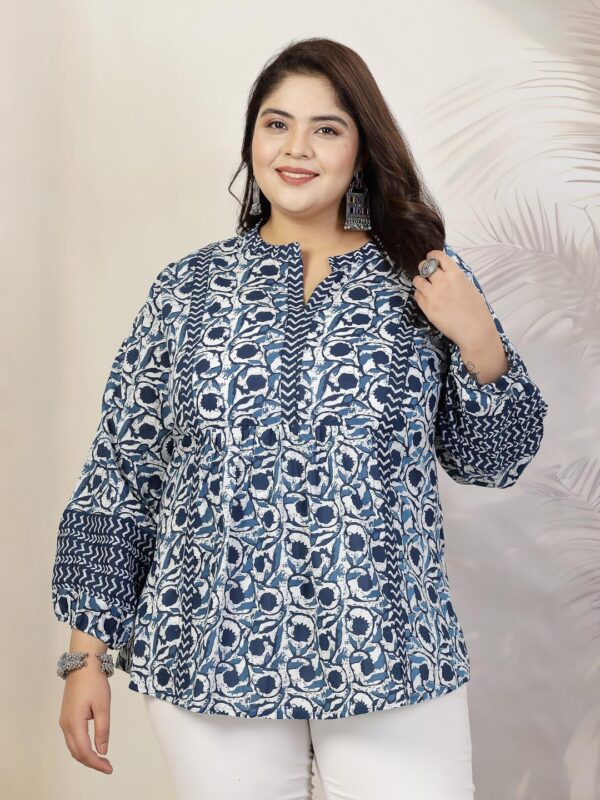Stylum Women's Plus Size Floral Printed Cotton Top - Image 6