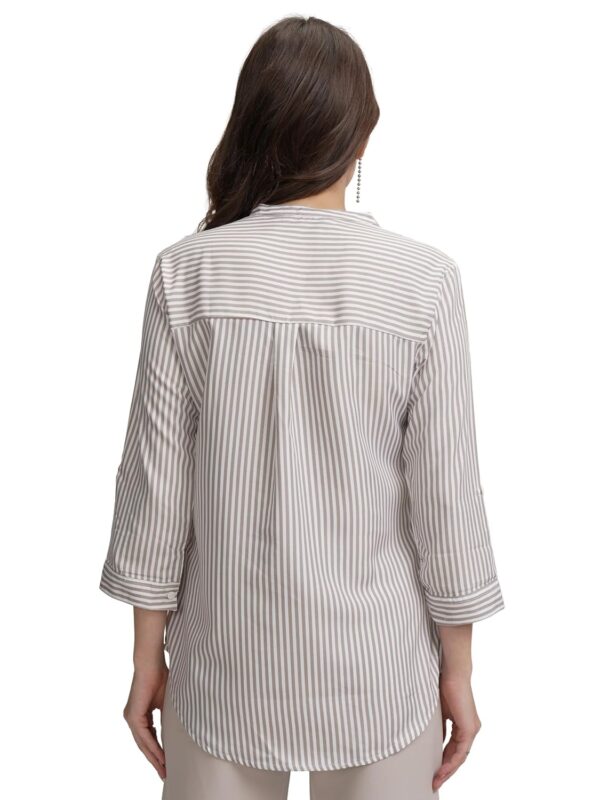 Tokyo Talkies Women's Colorful Striped Shirt-Style Top | Colorful Accents with A Relaxed Yet Structured Fit for A Fresh Look | Tops for Woman | Women Tops | Stylish Top - Image 3