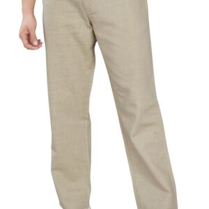 DIVISIVE Men's Relaxed Fit Cotton Linen Blend Trousers