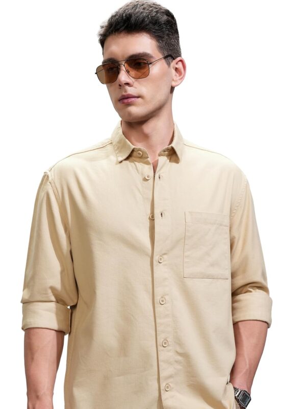 Highlander Men's Relaxed Fit Shirts | Self Design | Long Sleeves | Cutaway Collar | Casual Shirts | Stylish Shirt