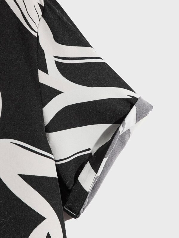 Urban Buccachi Men's Half Sleeve Zebra Printed Shirt | Black and White Polyester Shirt for Men | Stylish Casual and Semi-Formal Shirt - Image 5