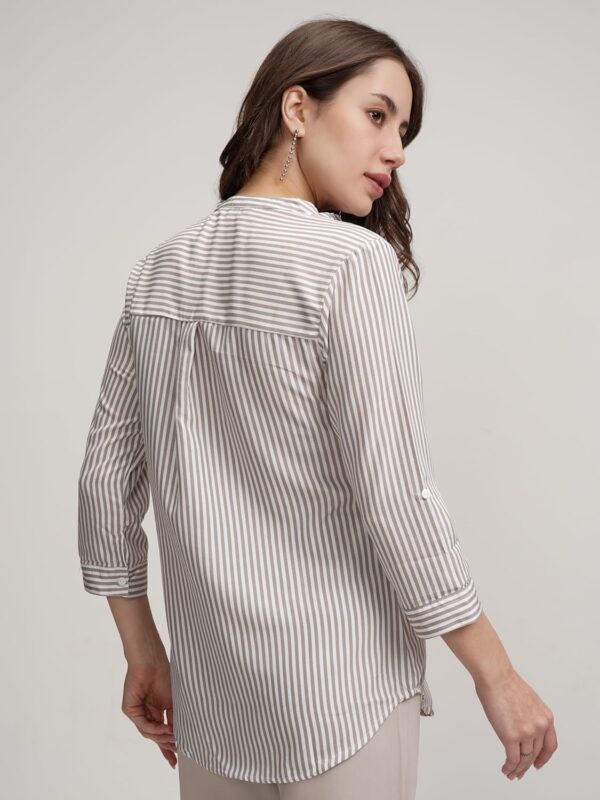 Tokyo Talkies Women's Colorful Striped Shirt-Style Top | Colorful Accents with A Relaxed Yet Structured Fit for A Fresh Look | Tops for Woman | Women Tops | Stylish Top - Image 6