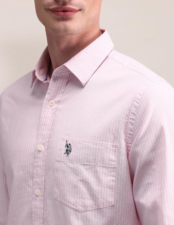 U.S. POLO ASSN. Men's Cotton Regular Fit US Polo Ass. Checked Spread Collar Long Sleeve Casual Regular 1621 Casual Shirts (UDSHT1376) - Image 6