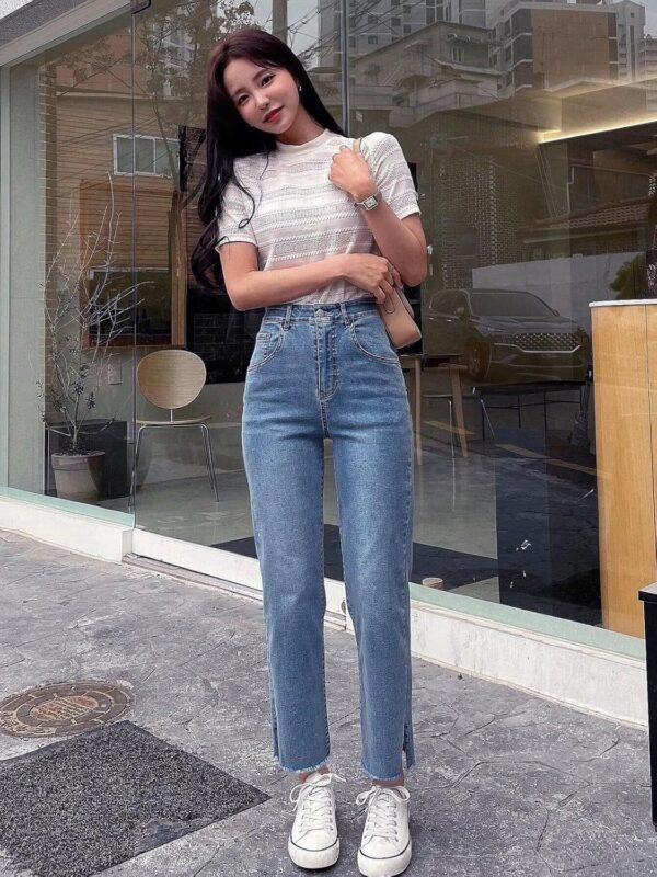 GRECIILOOKS Women's Regular Fit High Rise Jeans | Pant | Baggy | High Waist | Bell Bottom Jeans - Image 7