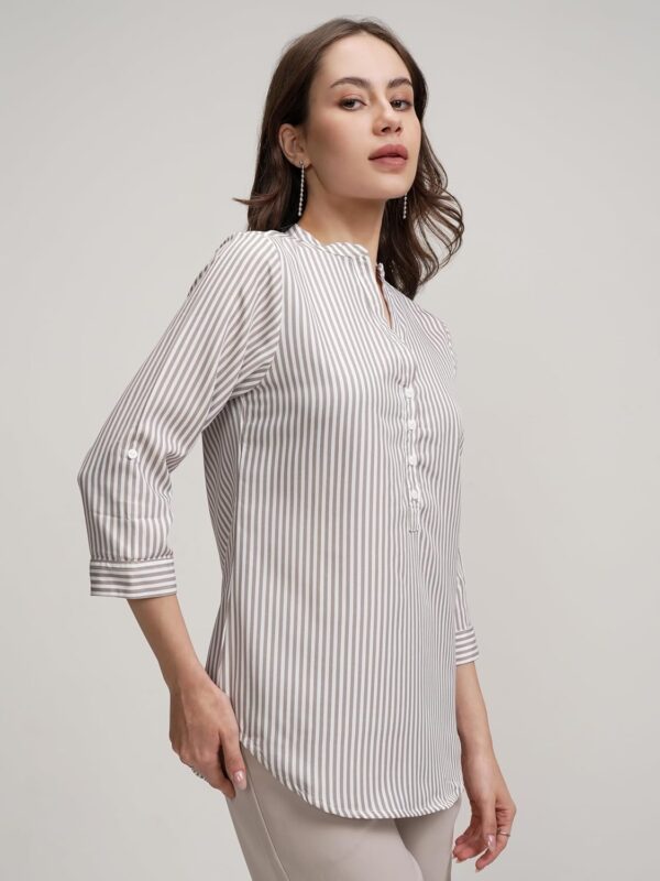 Tokyo Talkies Women's Colorful Striped Shirt-Style Top | Colorful Accents with A Relaxed Yet Structured Fit for A Fresh Look | Tops for Woman | Women Tops | Stylish Top - Image 4