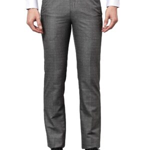 Cantabil Men Checkered Non Pleated Regular Fit Mid Rise Formal Trousers for Men | Formal Pants for Men | Formal Wear Regular Fit Trousers for Men (P_MTRF00165)