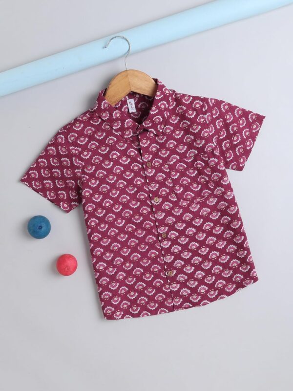 The Magic Wand Printed Shirt for Kids Boys Cotton Casual, Regular, Party, Ethnic Wear, Half Sleeves Baby Boys Stylish Shirt for Diwali Festivals & Occasion - Image 2