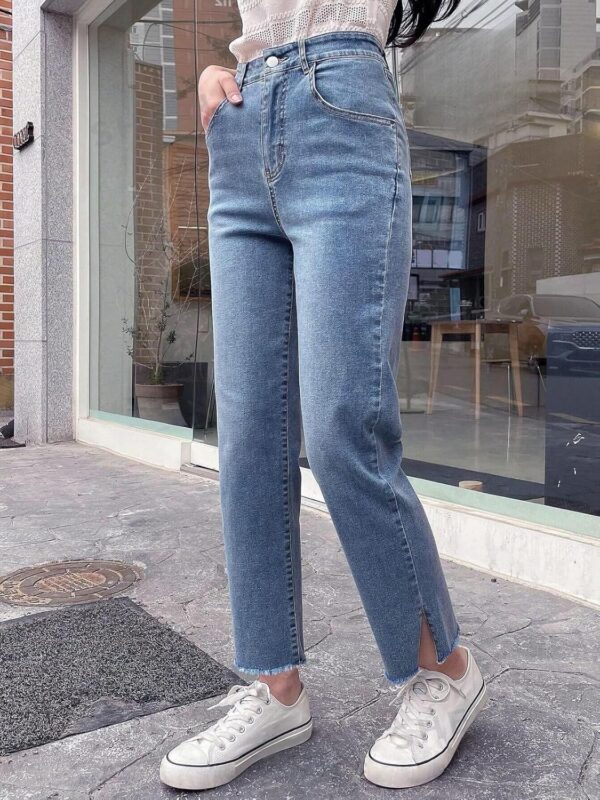 GRECIILOOKS Women's Regular Fit High Rise Jeans | Pant | Baggy | High Waist | Bell Bottom Jeans - Image 3