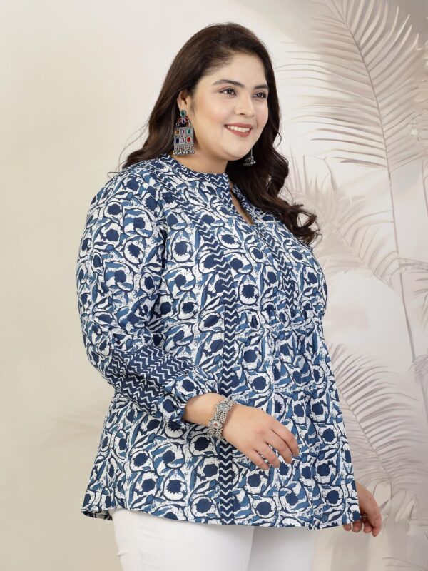 Stylum Women's Plus Size Floral Printed Cotton Top - Image 3