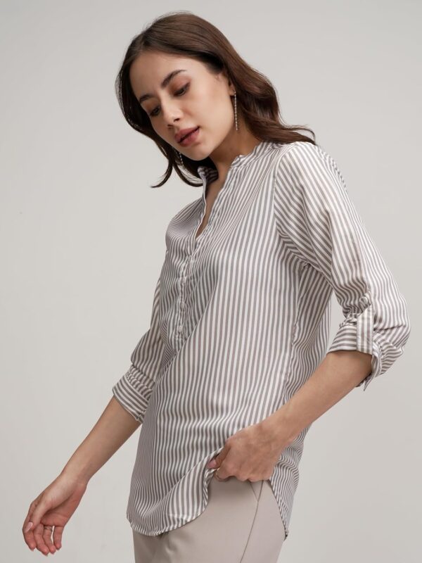 Tokyo Talkies Women's Colorful Striped Shirt-Style Top | Colorful Accents with A Relaxed Yet Structured Fit for A Fresh Look | Tops for Woman | Women Tops | Stylish Top - Image 7