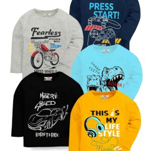 Kuchipoo Boys Full Sleeves Regular Fit Cotton T-Shirt
