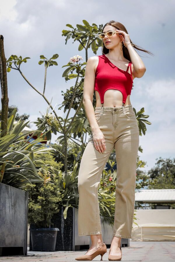 RAGZO Relaxed Fit Jeans for Women || Women High Waist Jeans Pants || Flare Denim Jeans || Loose Fit Jeans for Women - Image 4