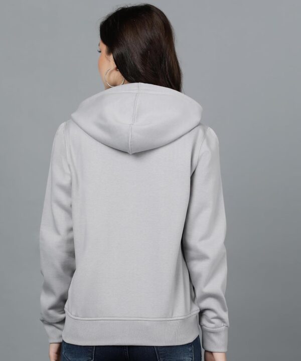 Alan Jones Clothing Women's Solid Zipper Hooded Sweatshirt | Front Zip, Ribbed Hem, Lined Hood, Casual Winter Wear - Image 5