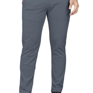 GIBBONTE Men's Cotton Blend Self-Design Trousers | Mid-Rise Regular Fit Pants for Work, Travel & Casual Wear (Pack of 1)